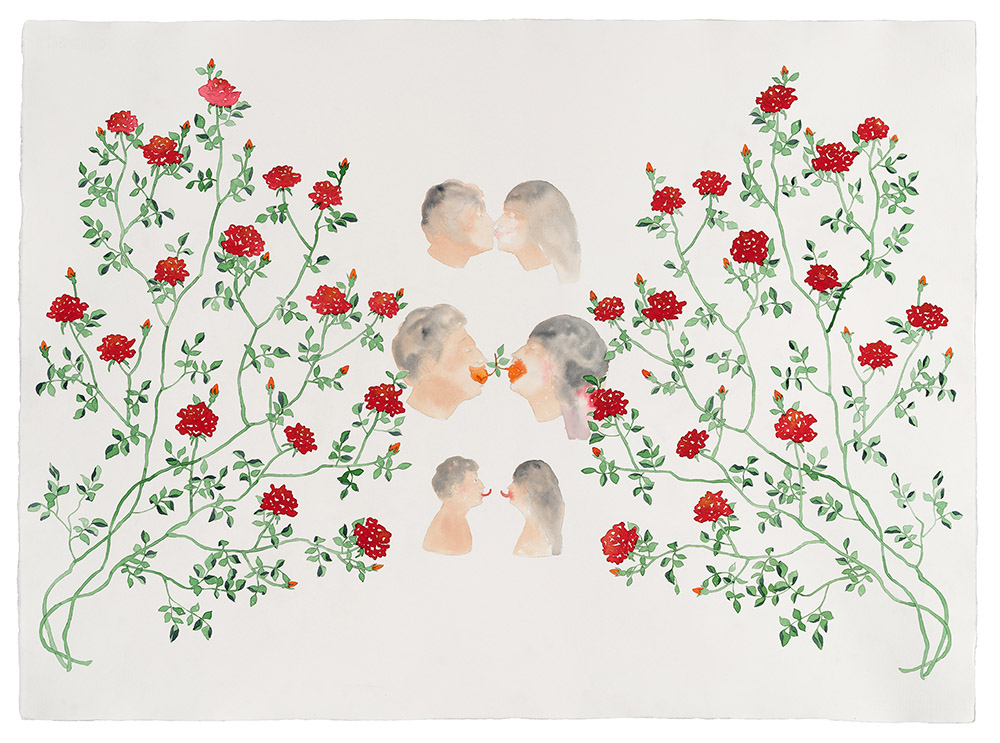 Maryam Mohry, The Rose You Gave, 2025, Watercolor, pencil and ink on paper, 77.5x106 cm, $3100 copy Maryam Mohry - Image 1