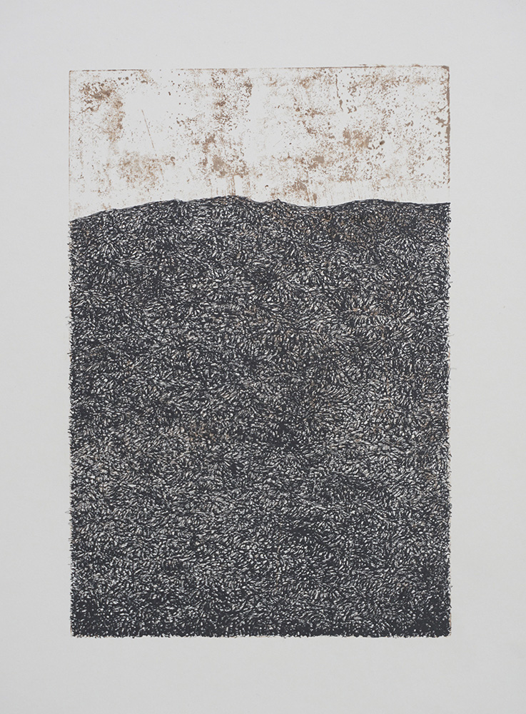 Mohammad Hassanzadeh, Untitled from the Surface Layers 1 series, 2020 - 2021, ink and crude oil on paper, 15x10 cm, $1500 copy Mohammad Hassanzadeh - Image 1