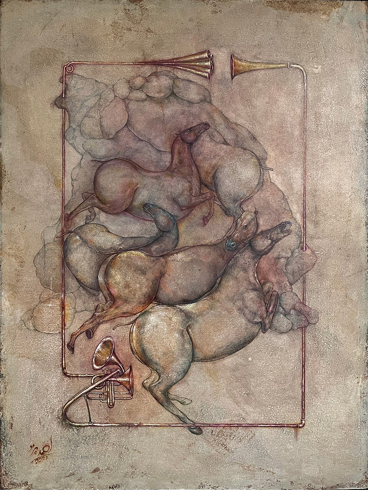 Ahmad_Parmoo_Mixed_Media_on_Canvas_120x90_2022_Signed_in_Farsi_Ahmad copy Ahmad Parmoo - Image 1