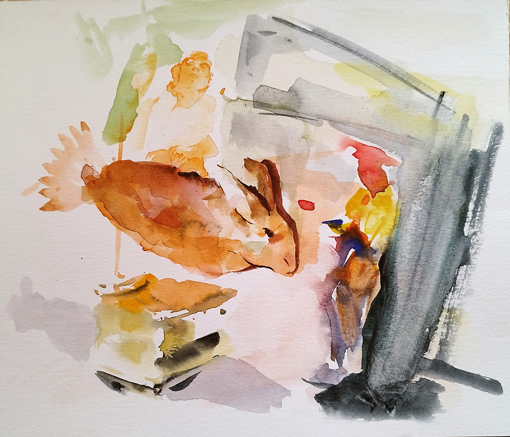 Untitled, 23×20 cm,Watercolor on cardboard copy Ensiyeh Zargar - Image 1