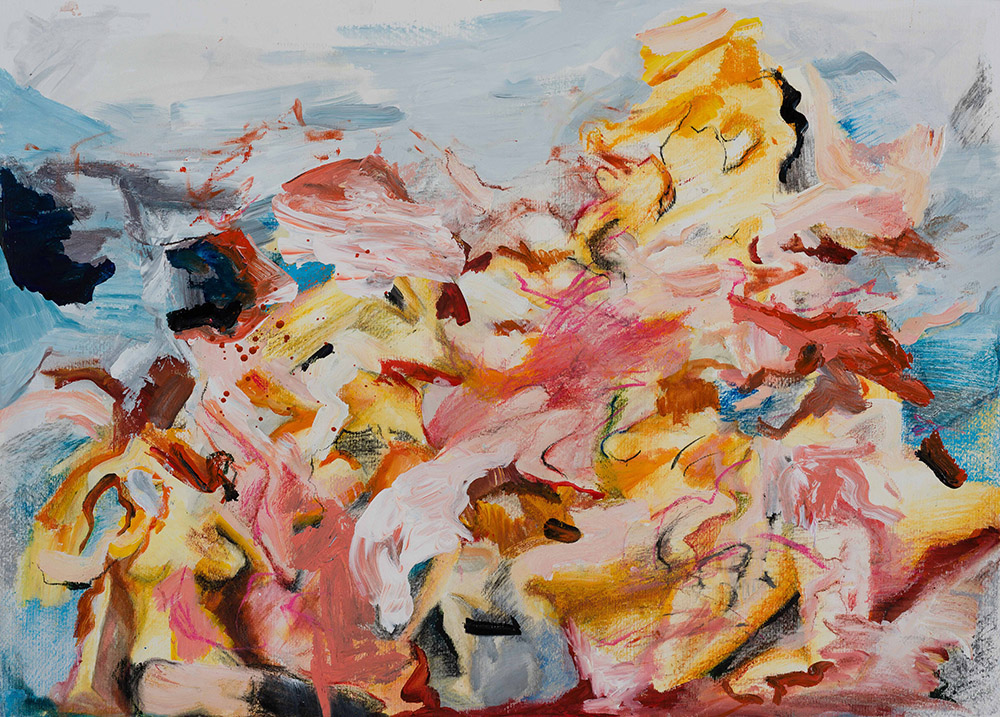 Zahra Shahcheraghi, Untitled from the Enchanters of Heaven series, 2024, acrylic, oil pastel and charcoal on paper, 50x70 cm, $3000 (2).jpg copy Zahra Shahcheraghi - Image 1