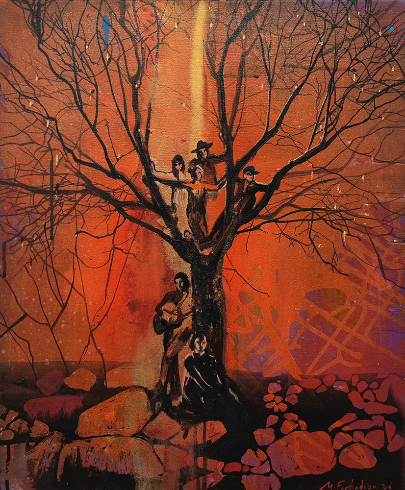 night song- 60x50cm -acrylic on canvas - 2026.jpg copy Mehdi Farhadian - Image 1