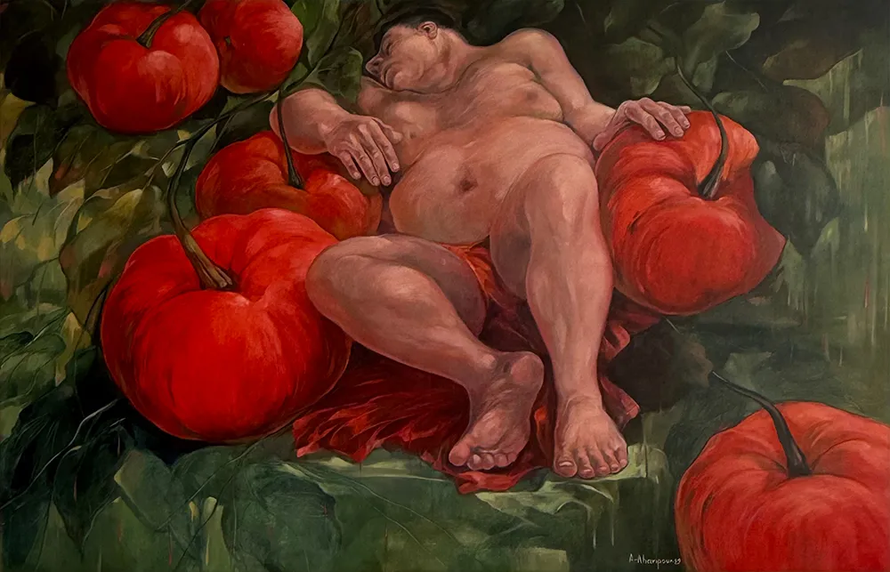 22- Asghar Aharipour-Untitled-Timeless series- Oil on canvas-90x141-1389(2010) Asghar Aharipour - Image 1