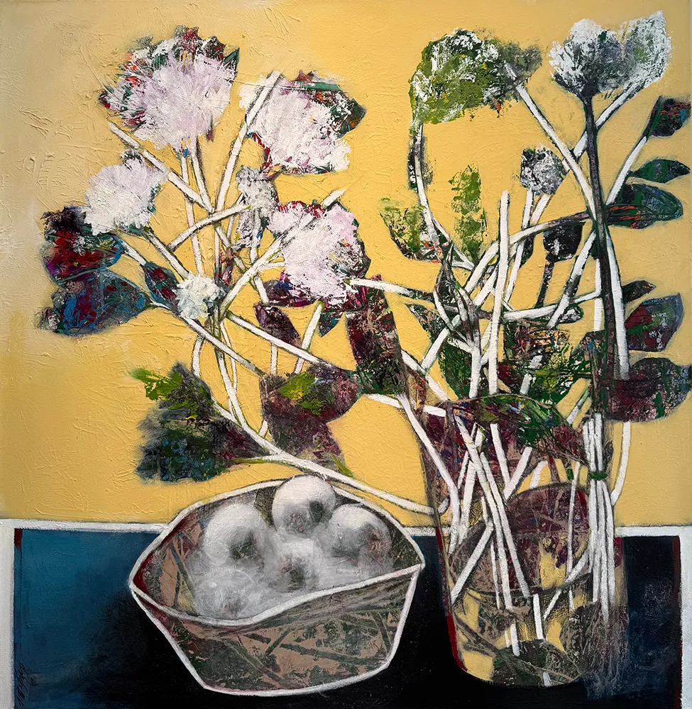 22-Rayka Milanian-Mixed media on Canvas-90x90cm-2025(1404) Rayka Milanian - Image 1