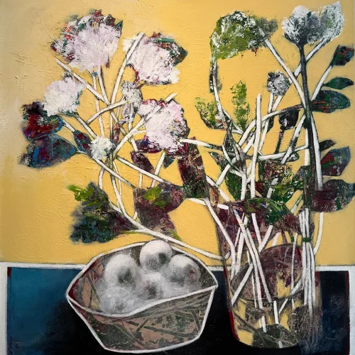 22-Rayka Milanian-Mixed media on Canvas-90x90cm-2025(1404)