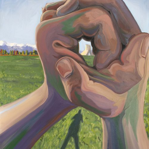 Ameen MoAzami, Azadi in Fist, 2024, oil on canvas, 160×130 cm, $1500 copy