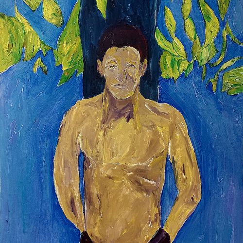 Azam Ghezel, Untitled, 2026, acrylic on canvas, 90x70 cm, $1100.jpg copy