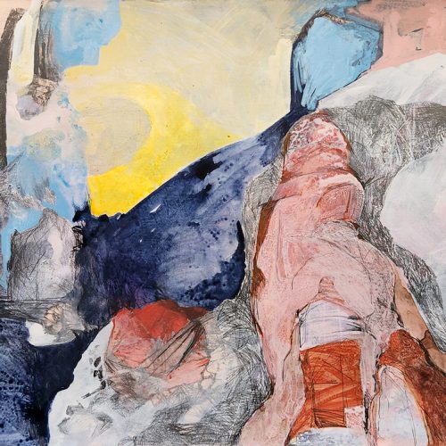 Boyeh Sadatnia, Untitled, 2025, acrylic, graphite pencil, graphite powder, ink and silverpoint on paper, 75x100 cm, $2800 copy