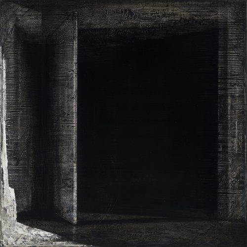 Elham Yazdanian, Untitled from the Dim Shape series, 2021, acrylic, oil and pencil on canvas, 40x40 cm, $900 copy