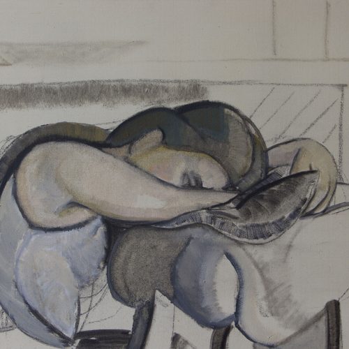 Farideddin Abedinzade, Untitled, 2025, oil and charcoal on canvas, 60x70 cm, $750 copy