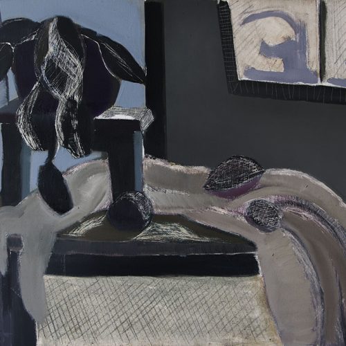 Farideddin Abedinzade, Untitled, 2025, oil and oil spray on canvas, 70x100 cm, $900 copy