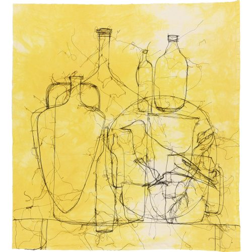 Laleh Memarardestani, Untitled from the Things series, 2025, turmeric-dyed fabric and thread stitched with sewing machine, 112x100 cm, $3500 copy