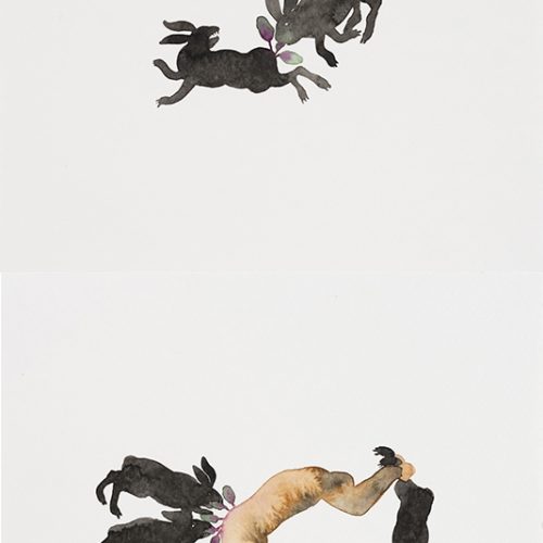 Maryam Mohry, The Plant That Was Your Body, 2021, watercolor on paper, 23x24.5 cm each, 46x24.5 cm (overall), $500 copy