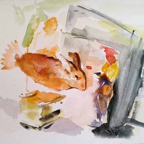 Untitled, 23×20 cm,Watercolor on cardboard copy