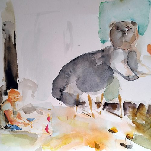Untitled, 35×25 cm,Watercolor on cardboard copy