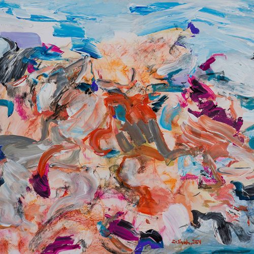 Zahra Shahcheraghi, Untitled from the Enchanters of Heaven series, 2024, acrylic, oil pastel and charcoal on paper, 50x70 cm, $3000 (3).jpg